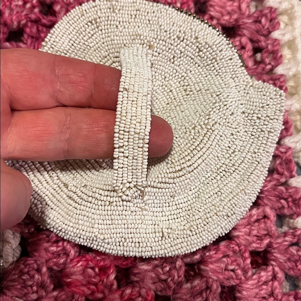 1930’s Vtg Beaded Belt Finger Loop Zip Made In France Evening Bag Purse - Picture 3 of 7